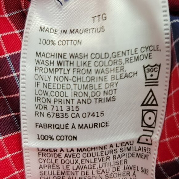 **Nautica Shirt Adult XXL Red Plaid Long Sleeve Casual Button Up Pocket Mens 2XL - Picture 8 of 8